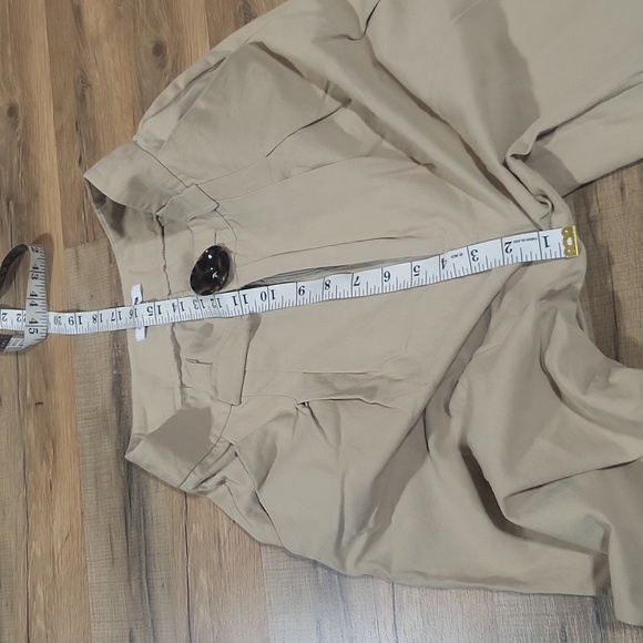 FASHION NOVA Tan High Waist Tortoise Button Wide Leg Pants - Picture 11 of 14